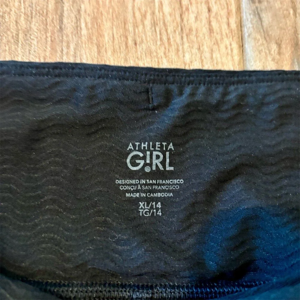 Athleta Girl Skort Girls XL 14 Black Tiered Ruffle Tennis Built-In Shorts